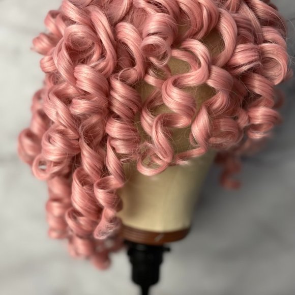 Pink Curly Hair Wig - Picture 7 of 7